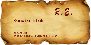Renoiu Elek névjegykártya